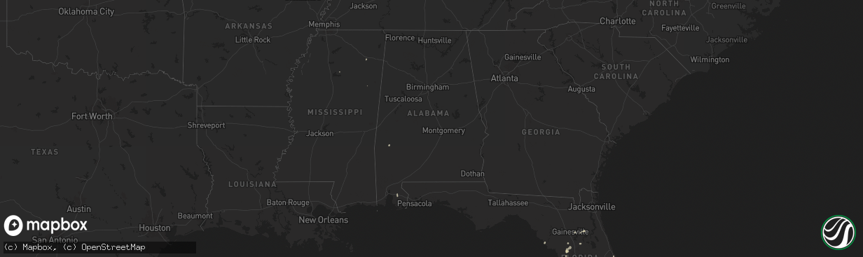 Hail map in Alabama on June 20, 2025