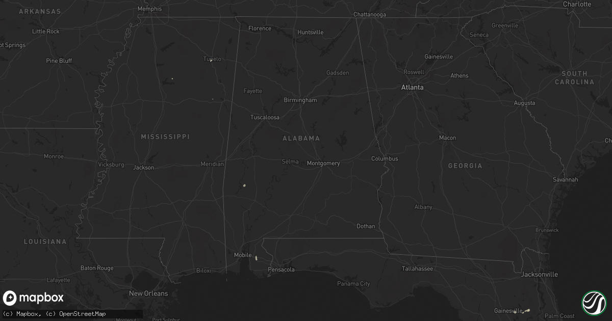 Hail map in Alabama on June 20, 2025