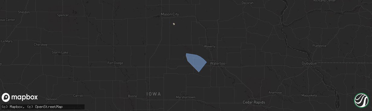 Hail map in Aplington, IA on June 20, 2025