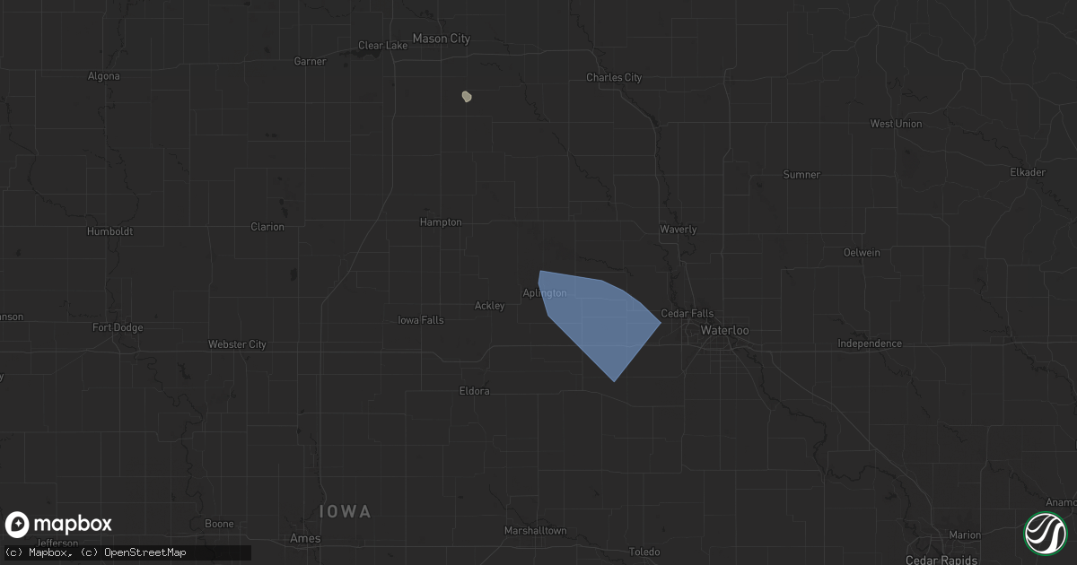 Hail map in Aplington, IA on June 20, 2025