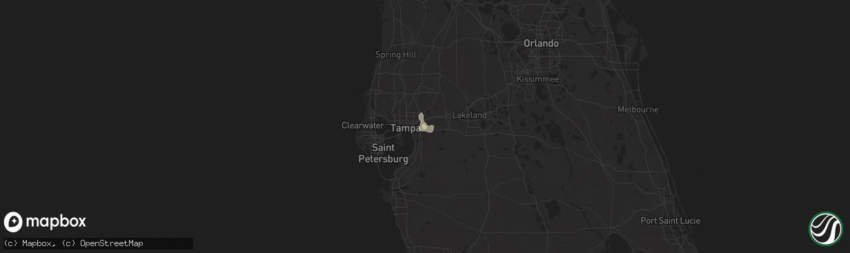 Hail map in Brandon, FL on June 20, 2025