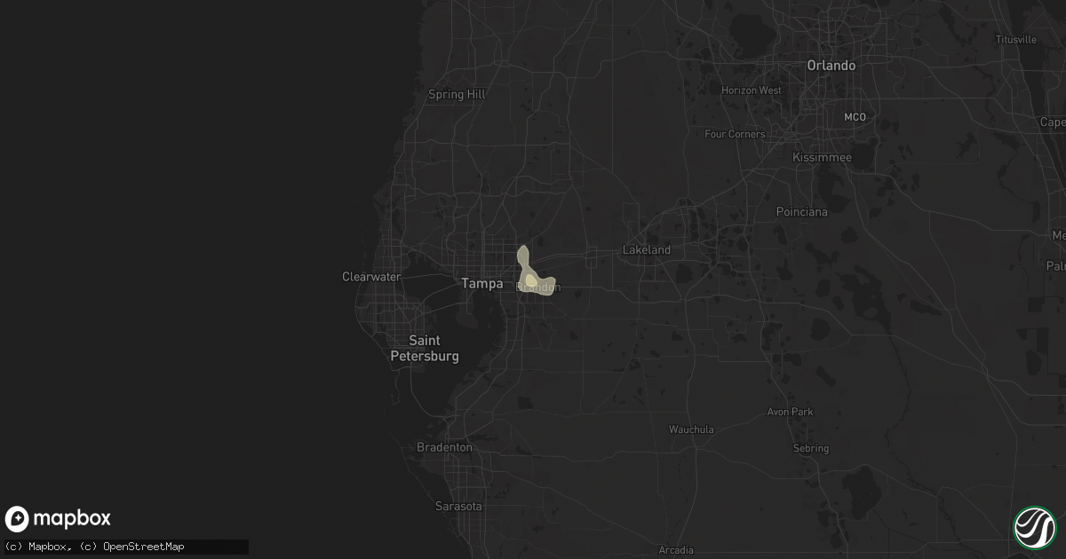 Hail map in Brandon, FL on June 20, 2025