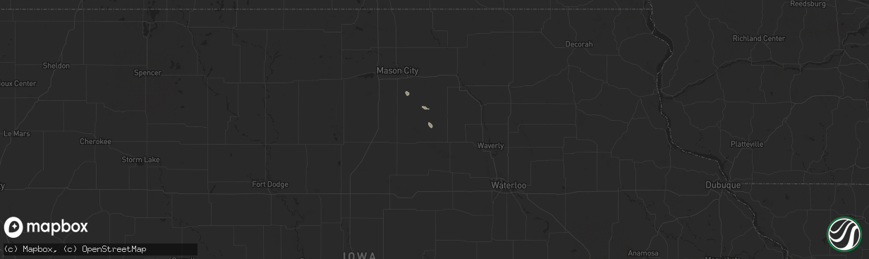 Hail map in Bristow, IA on June 20, 2025