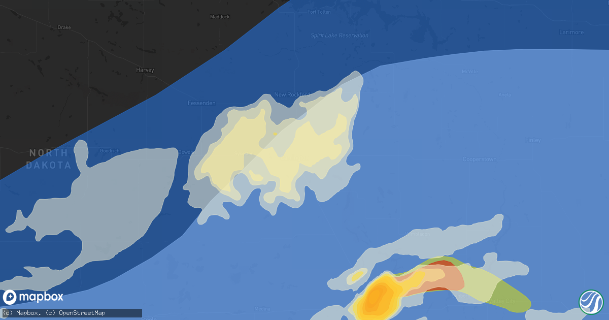 Hail map in Carrington, ND on June 20, 2025