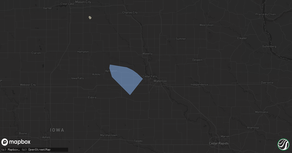 Hail map in Cedar Falls, IA on June 20, 2025