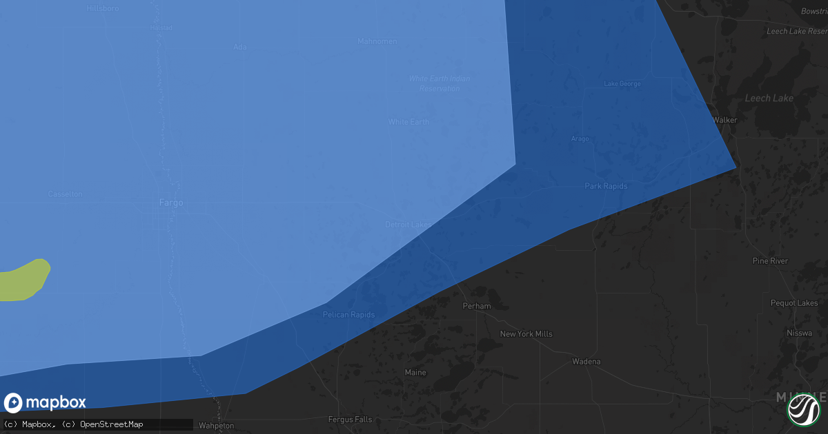 Hail map in Detroit Lakes, MN on June 20, 2025
