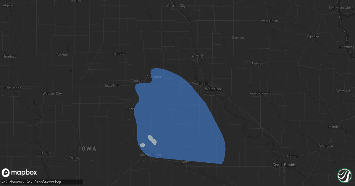 Hail map in Dike, IA on June 20, 2025