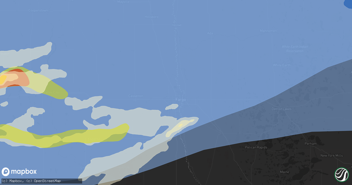 Hail map in Fargo, ND on June 20, 2025