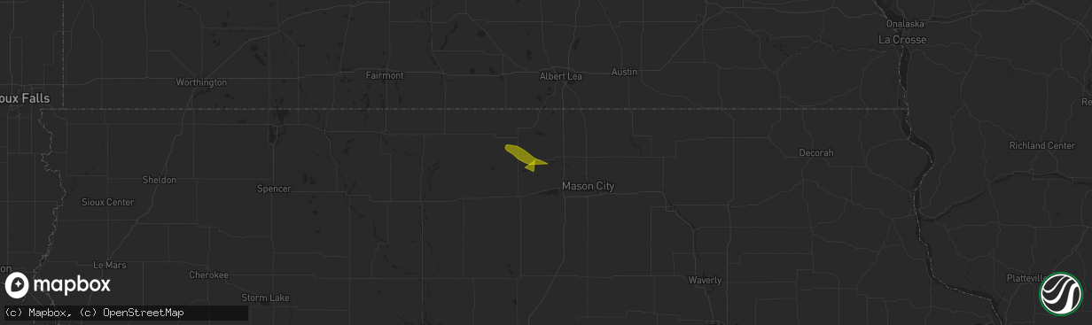 Hail map in Fertile, IA on June 20, 2025