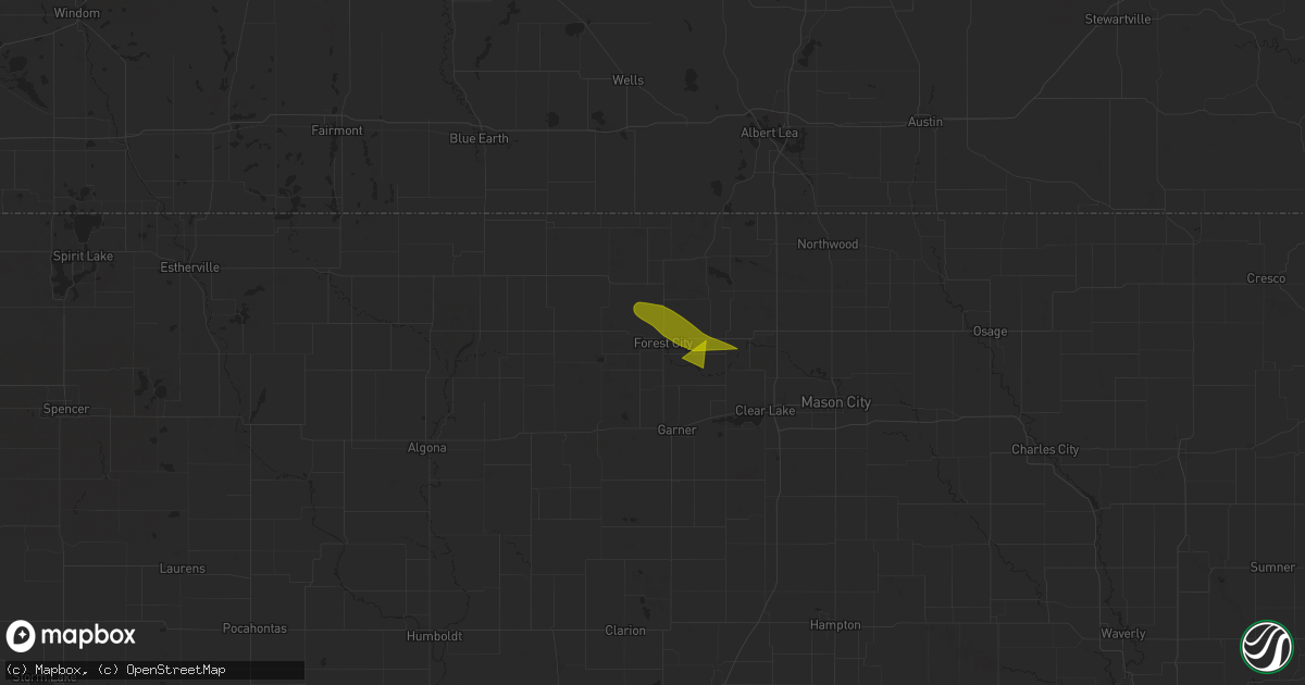 Hail map in Forest City, IA on June 20, 2025