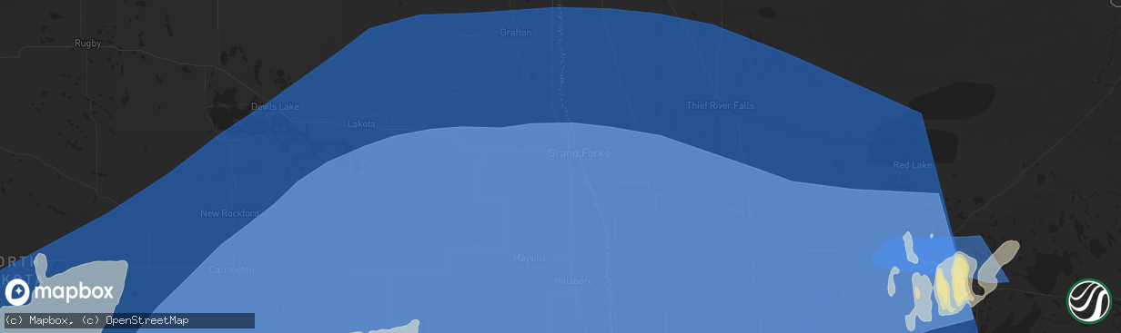 Hail map in Grand Forks, ND on June 20, 2025