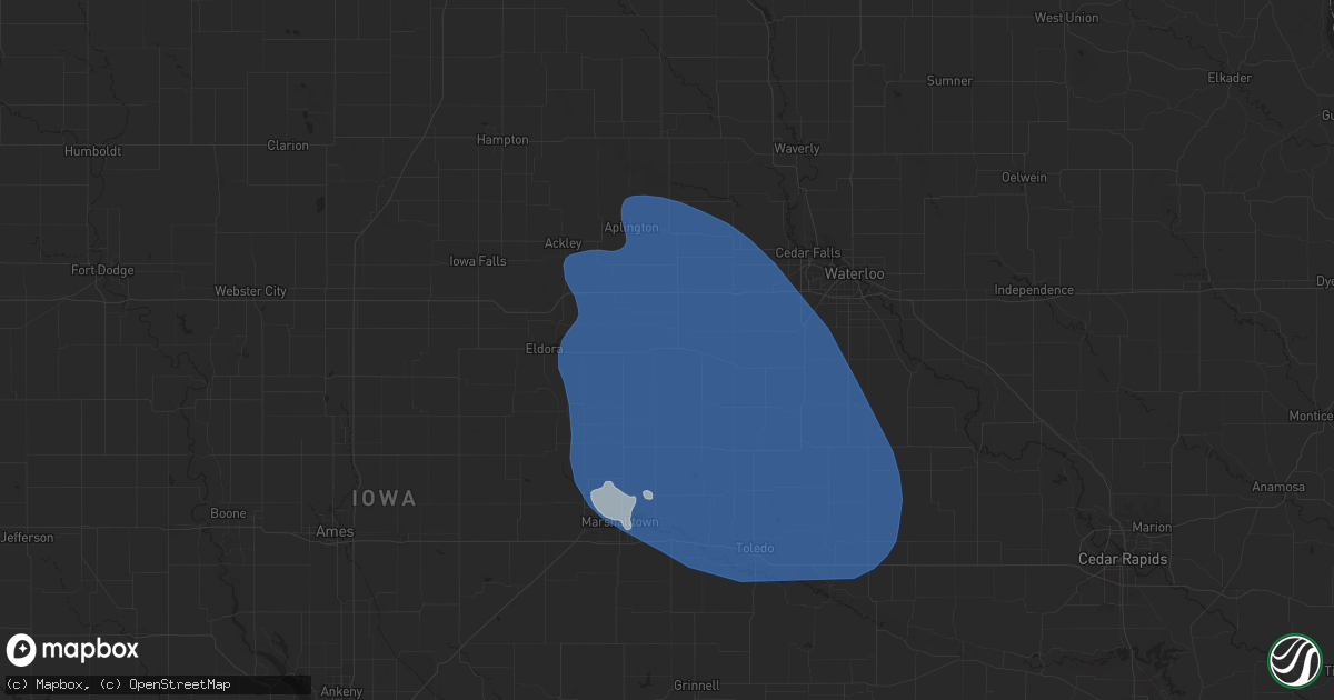 Hail map in Grundy Center, IA on June 20, 2025
