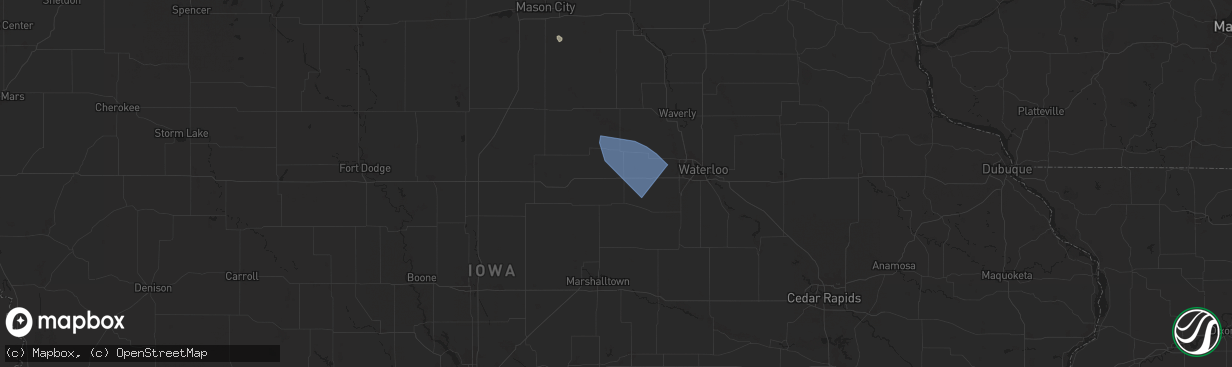 Hail map in Holland, IA on June 20, 2025