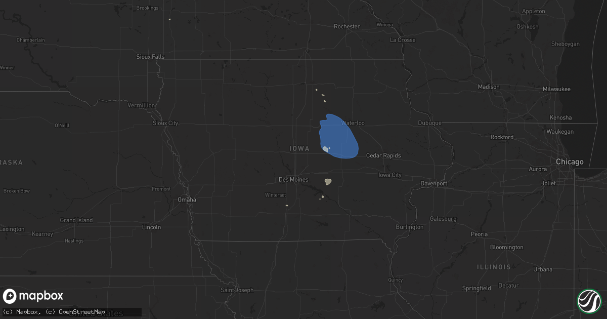 Hail map in Iowa on June 20, 2025