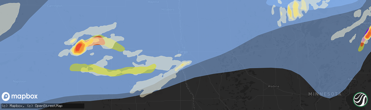 Hail map in Moorhead, MN on June 20, 2025