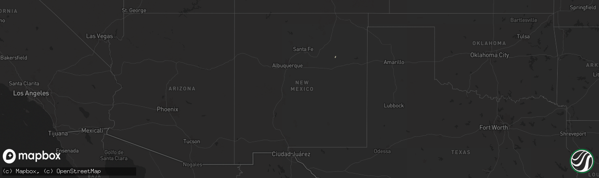 Hail map in New Mexico on June 20, 2025
