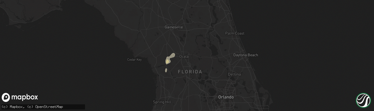 Hail map in Ocala, FL on June 20, 2025
