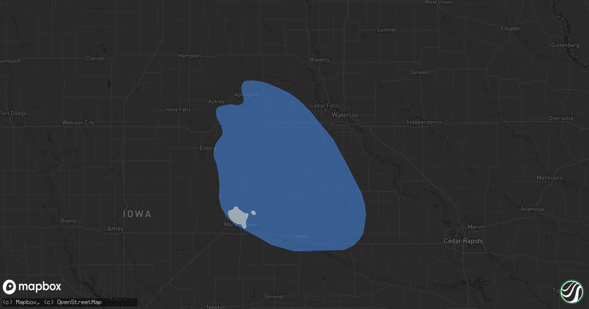 Hail map in Reinbeck, IA on June 20, 2025