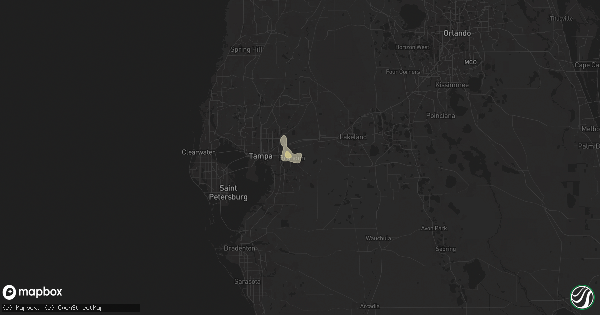 Hail map in Valrico, FL on June 20, 2025