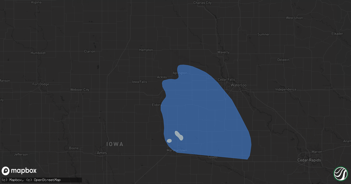 Hail map in Wellsburg, IA on June 20, 2025