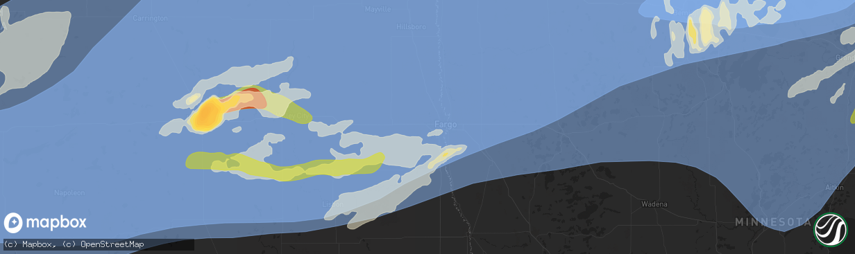 Hail map in West Fargo, ND on June 20, 2025