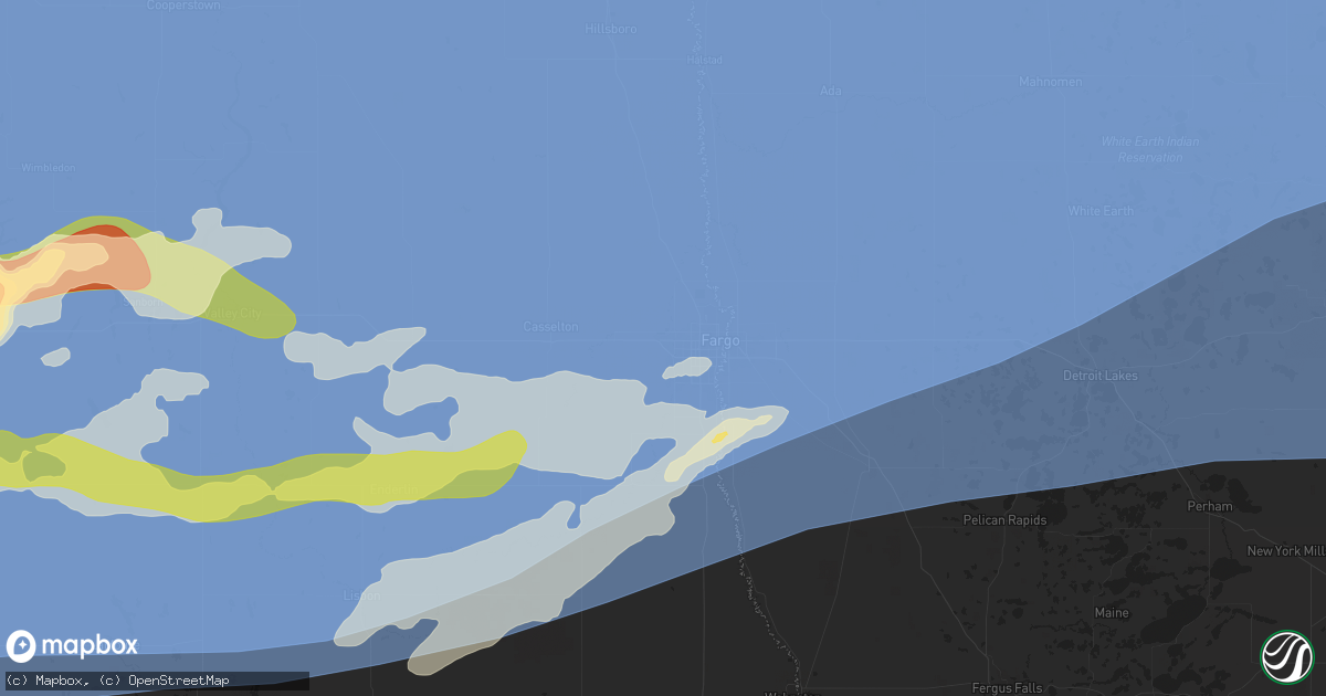 Hail map in West Fargo, ND on June 20, 2025