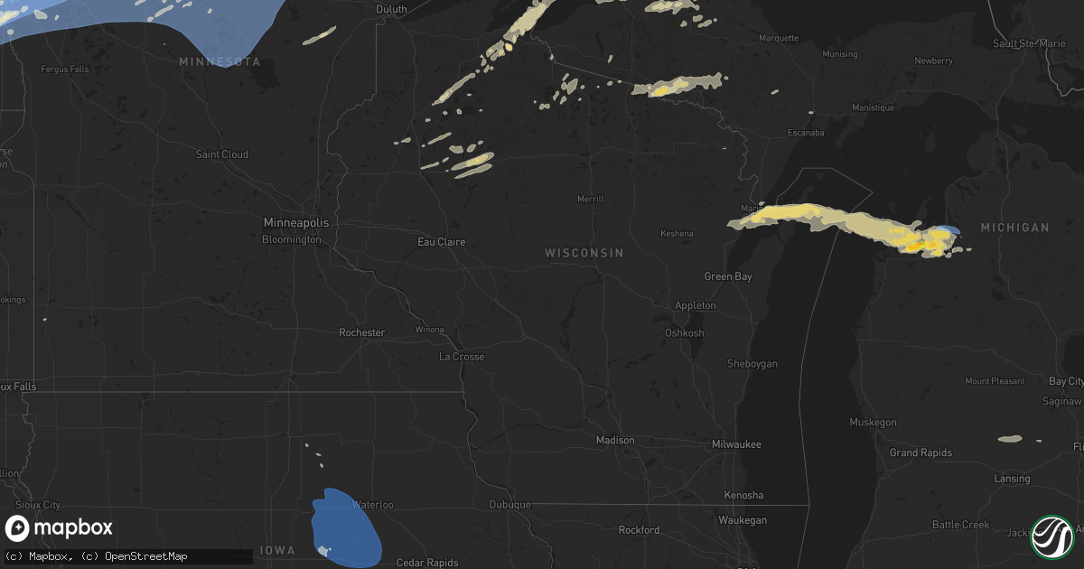 Hail map in Wisconsin on June 20, 2025
