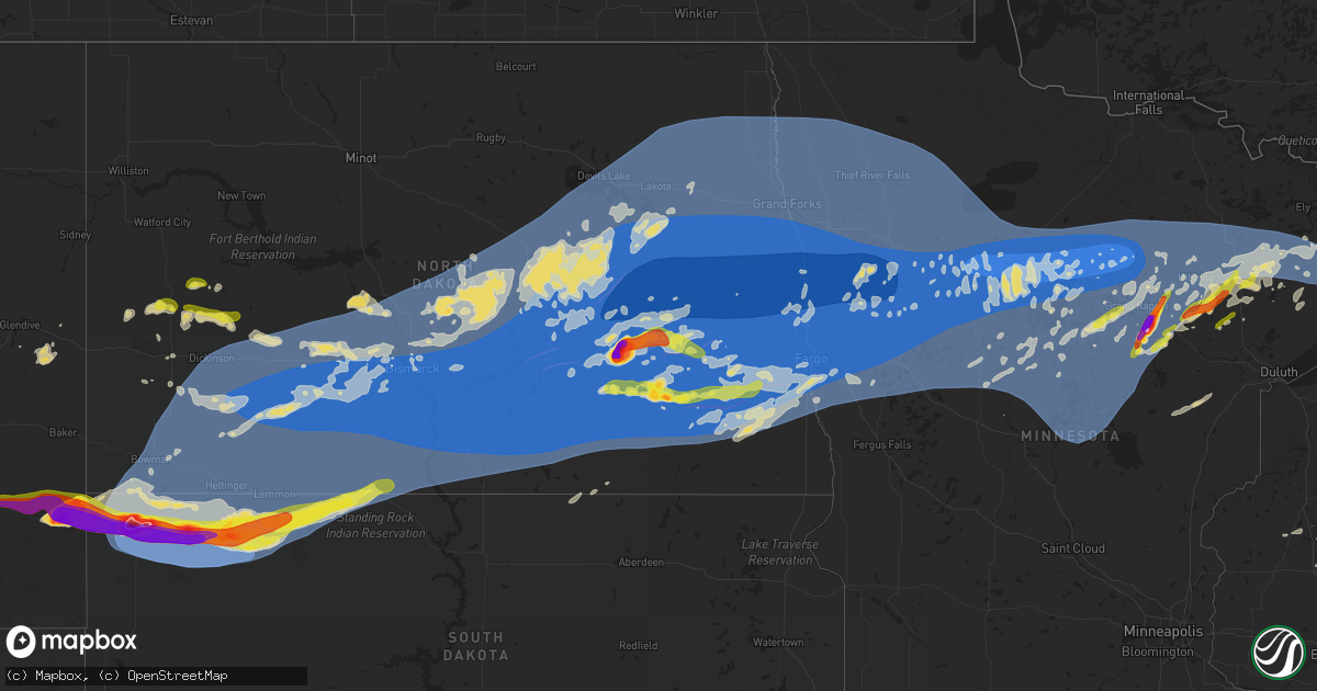 Hail map on June 20, 2025
