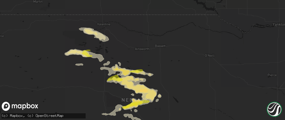 Hail map in Ainsworth, NE on June 20, 2026