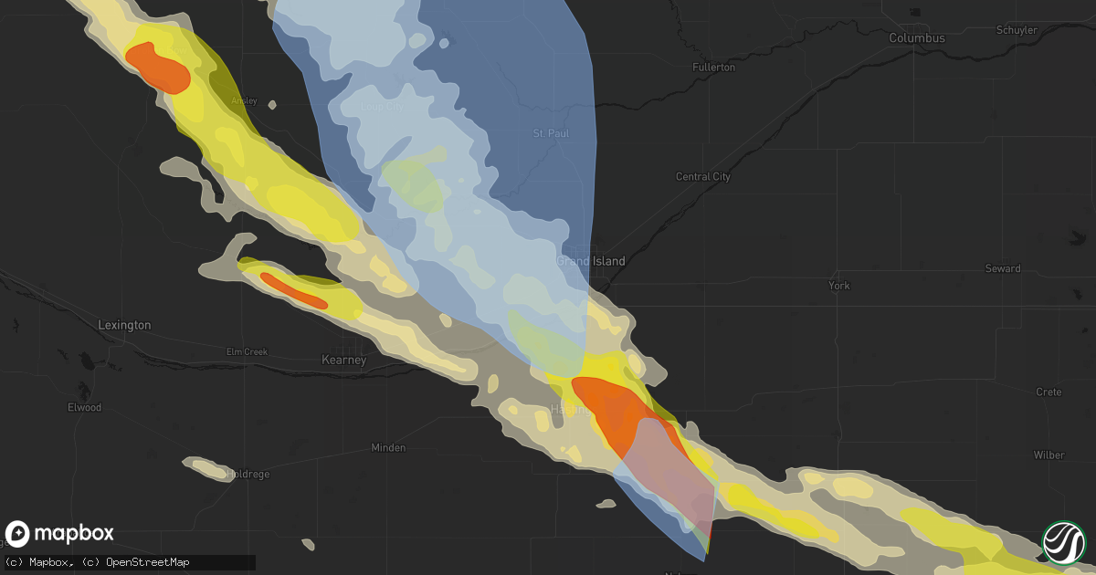 Hail map in Alda, NE on June 20, 2026