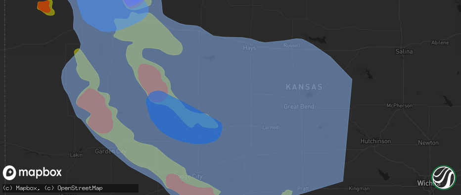 Hail map in Alexander, KS on June 20, 2026