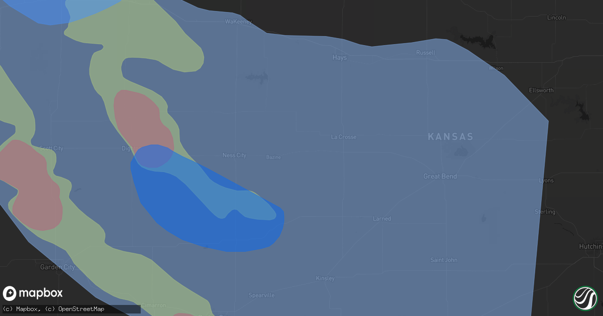 Hail map in Alexander, KS on June 20, 2026