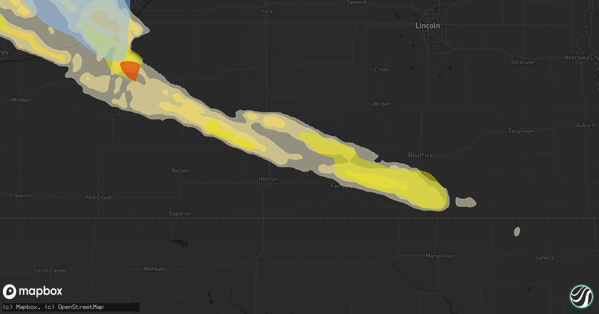 Hail map in Alexandria, NE on June 20, 2026
