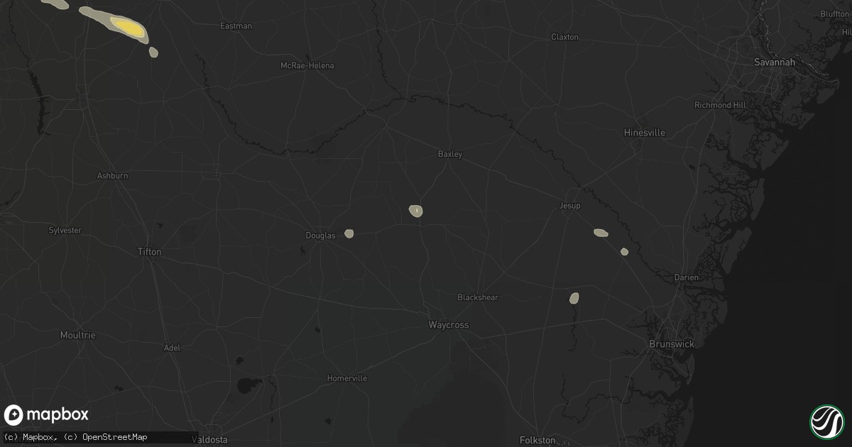 Hail map in Alma, GA on June 20, 2026