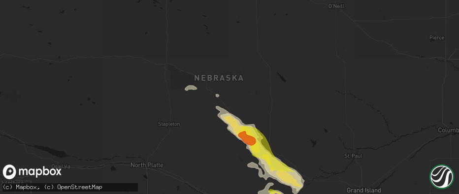 Hail map in Anselmo, NE on June 20, 2026
