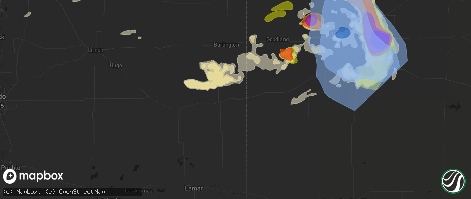 Hail map in Arapahoe, CO on June 20, 2026
