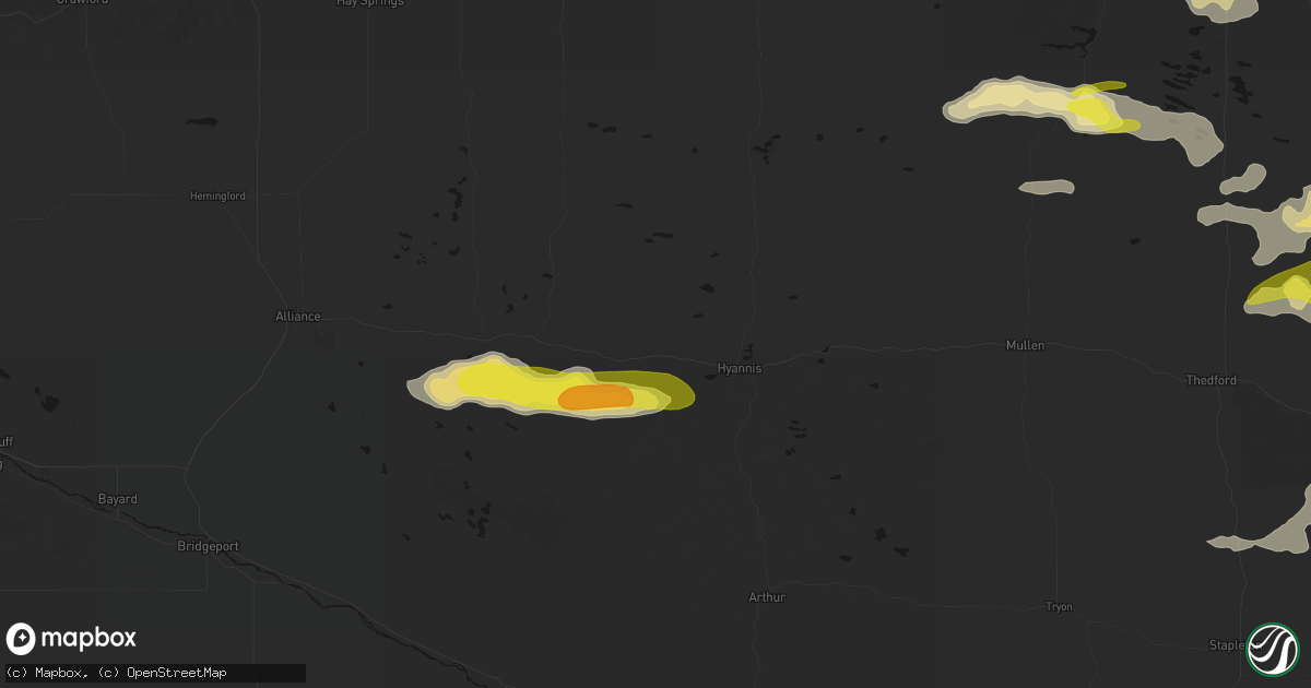 Hail map in Ashby, NE on June 20, 2026