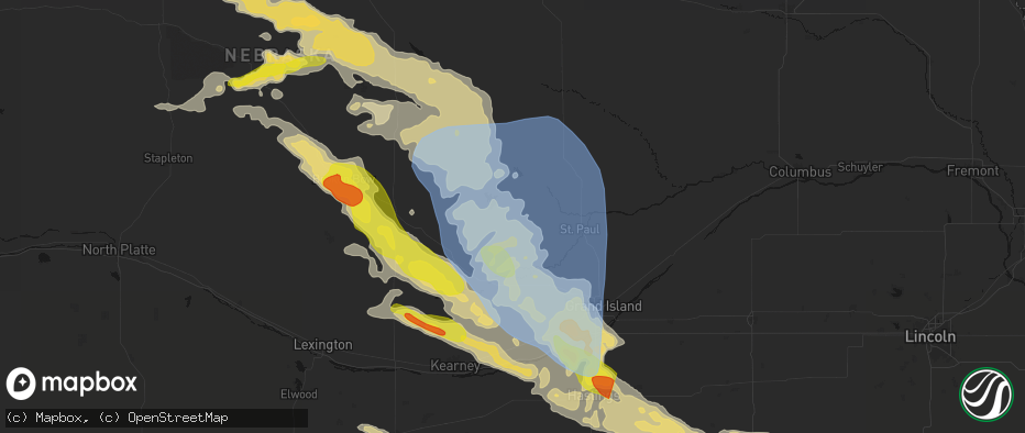 Hail map in Ashton, NE on June 20, 2026