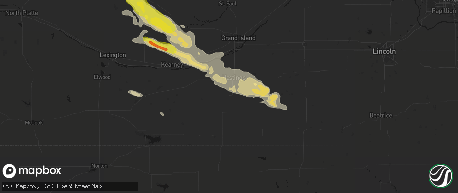 Hail map in Ayr, NE on June 20, 2026