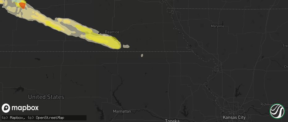 Hail map in Baileyville, KS on June 20, 2026