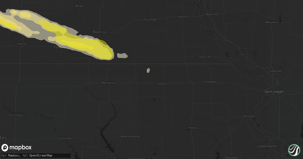 Hail map in Baileyville, KS on June 20, 2026
