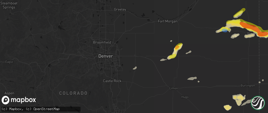Hail map in Bennett, CO on June 20, 2026