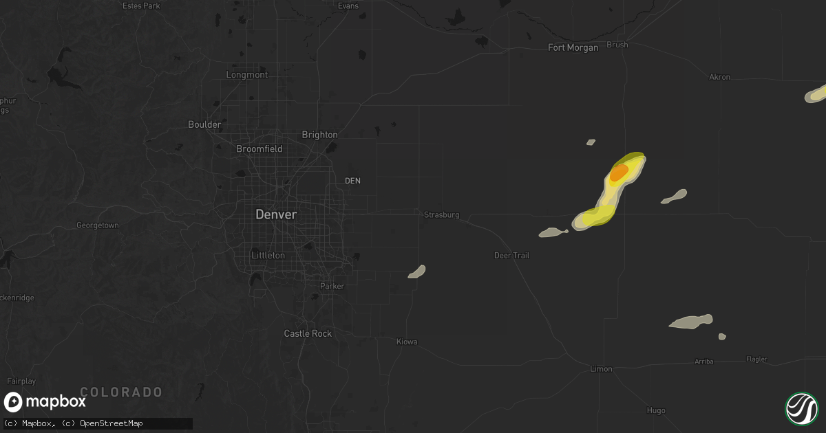 Hail map in Bennett, CO on June 20, 2026