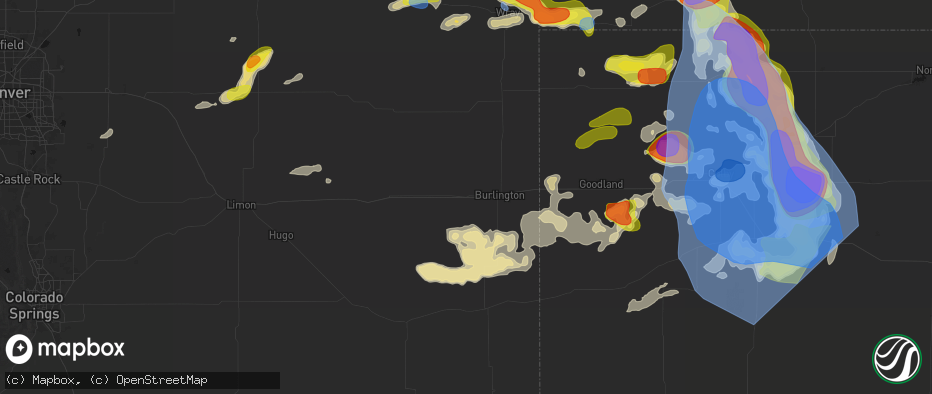 Hail map in Bethune, CO on June 20, 2026