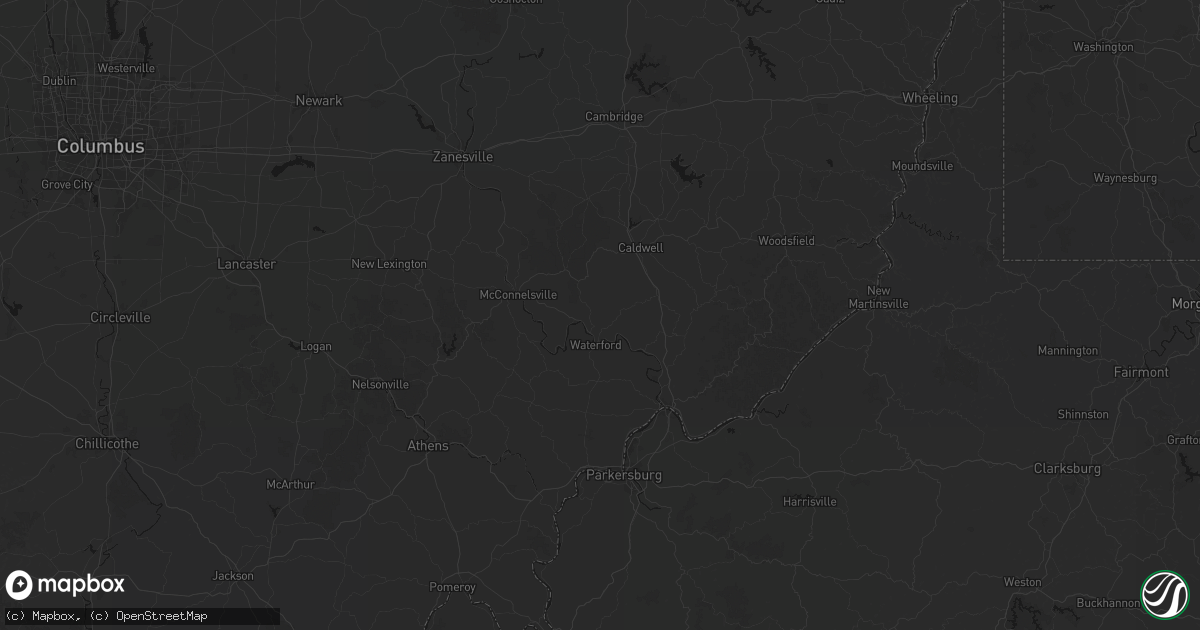 Hail map in Beverly, OH on June 20, 2026