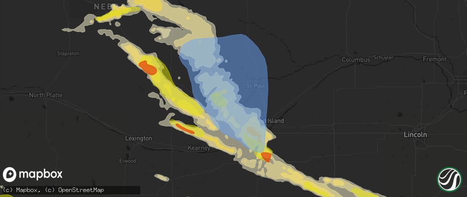 Hail map in Boelus, NE on June 20, 2026