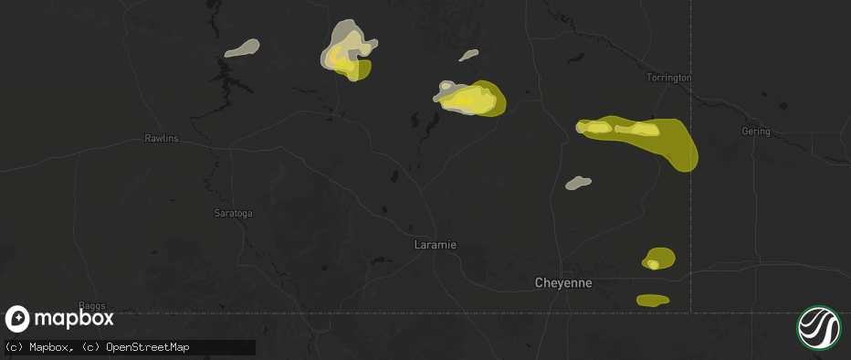 Hail map in Bosler, WY on June 20, 2026