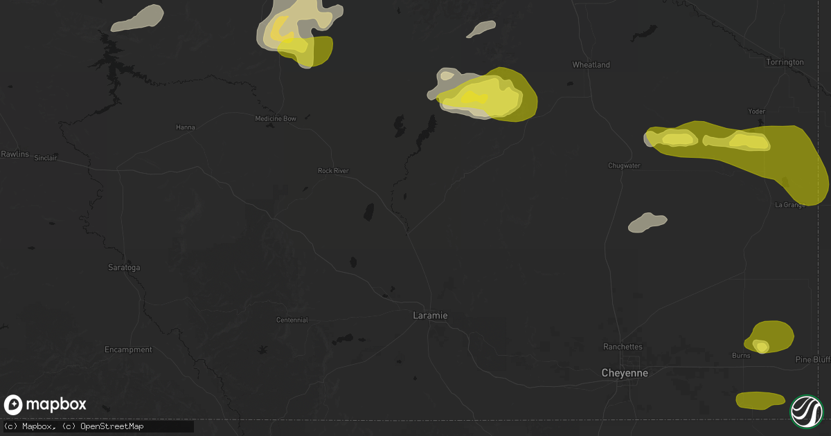 Hail map in Bosler, WY on June 20, 2026