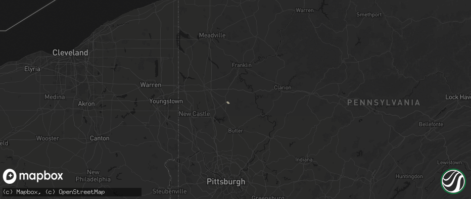 Hail map in Boyers, PA on June 20, 2026