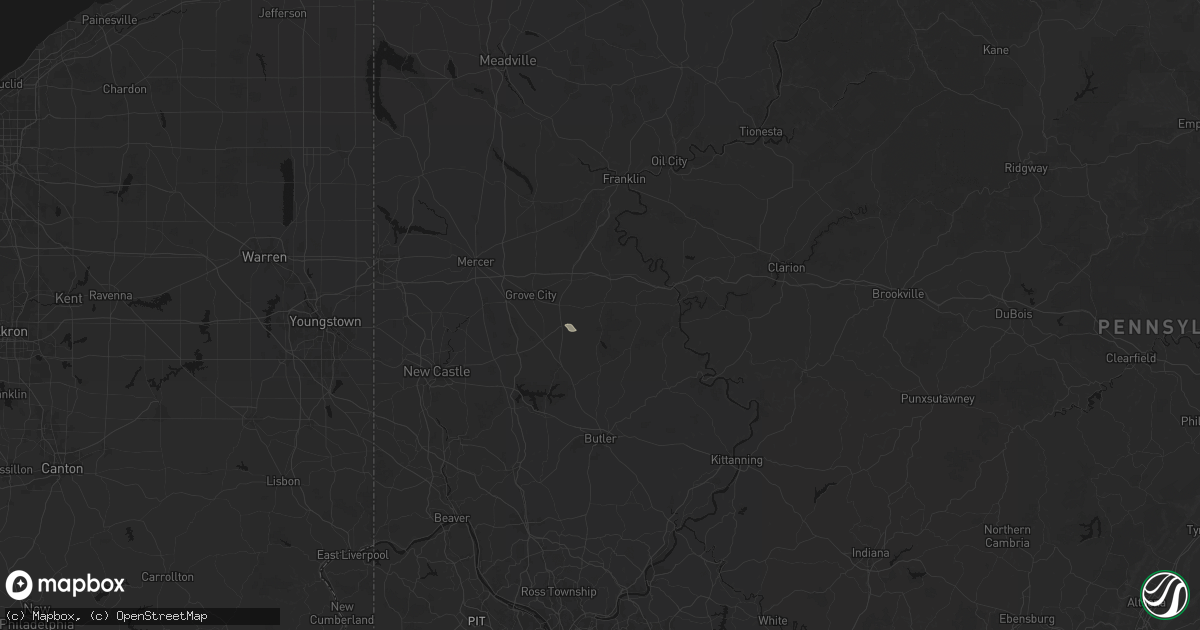 Hail map in Boyers, PA on June 20, 2026